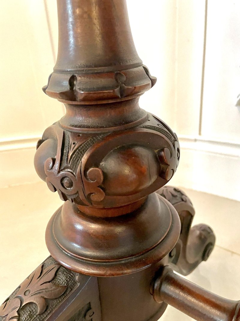 Quality Antique Victorian Burr Walnut Card/Side Table - Image 17